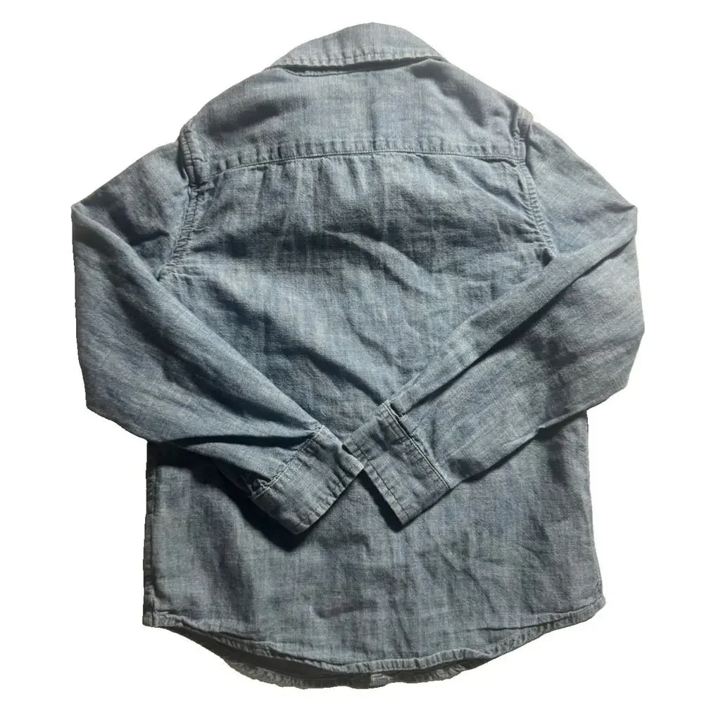 Polo Ralph Lauren Kids Size 6 Blue Chambray Long Sleeve Button Down Shirt Pony